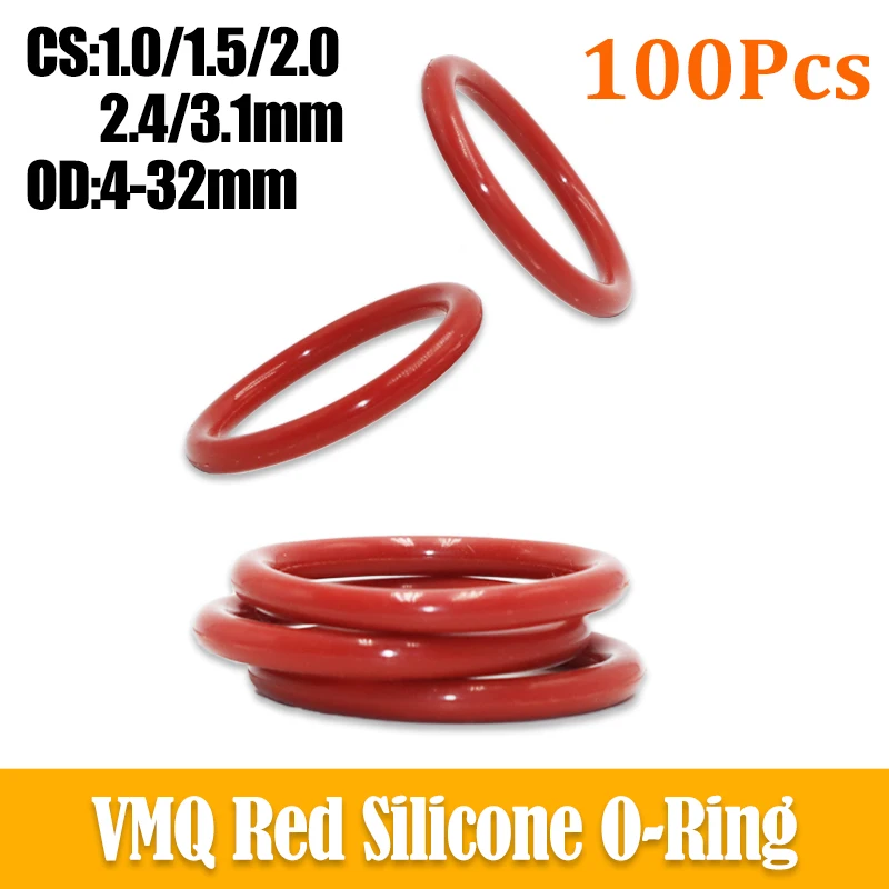 Food Grade Silicone O Ring CS 1/1.5/2.0/2.4/3.1 Plumbing Gasket Sealing Washer Heat resistance Oil Resistan Faucet Car VMQ Oring