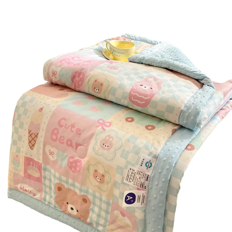 

Washed cotton Class A beanie quilt Children's kindergarten cartoon thin quilt Machine washable Spring and summer
