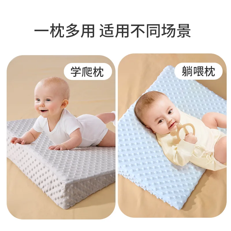 Baby Pillow for Anti-Spitting Milk Breathable Non-Slip Newborn Head Support Cushion with Slope Design Infant Memory Foam Pillow