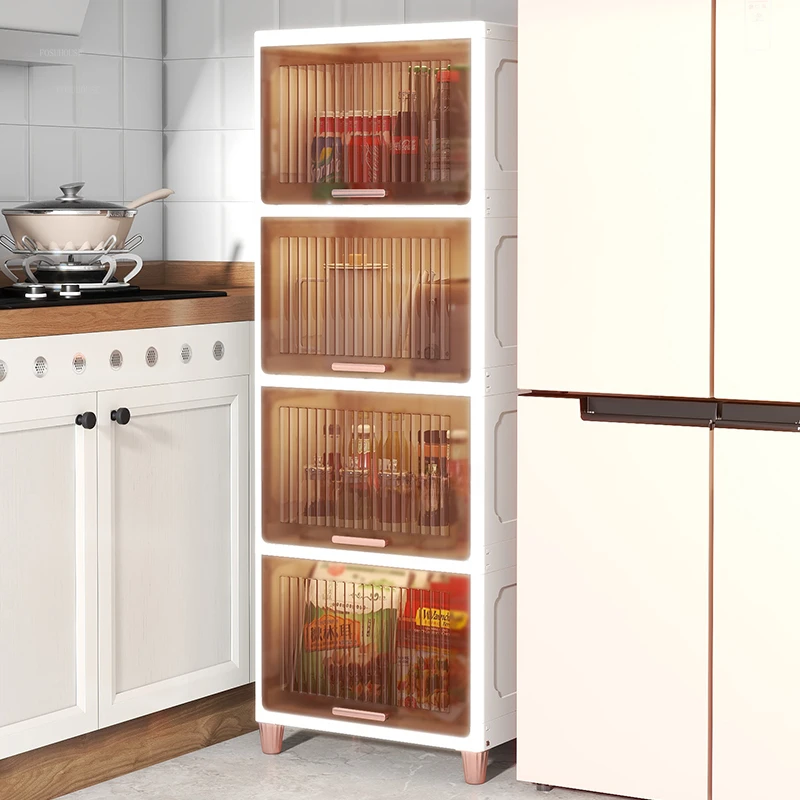 

Modern Simple Kitchen Cabinets Living Room Floor Flip Snack Storage Cabinet Multi-layer Pot Rack Cupboard Home Kitchen Furniture