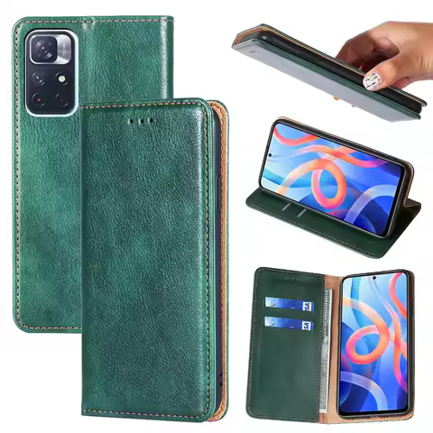 Leather Flip Case Magnetic Wallet Cases for Xiaomi Poco C40 F3 F4 GT M3 M4 M5 X3 X4 X5 Pro Note 12 5G Card Slots Cover