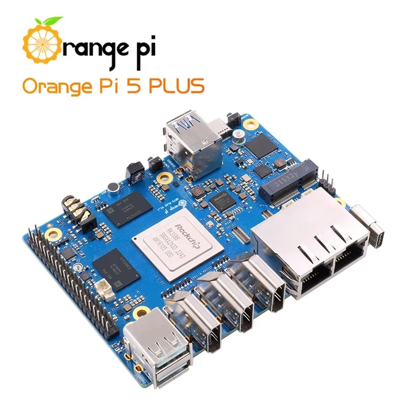 Orange Pi 5 Plus 4 ГБ LPDDR4 RK3588 Мини-ПК PCIe M.2 M-KEY Одноплатный компьютер, Run Orangepi OS/Ubuntu22.04/Debian11/Android12
