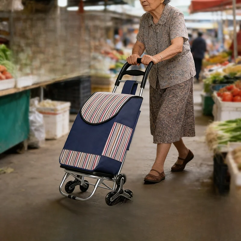 portable-folding-shopping-cart-with-pull-rod-for-elderly-vegetable-buying-waterproof-oxford-cloth-material-stair-climbing-wheels
