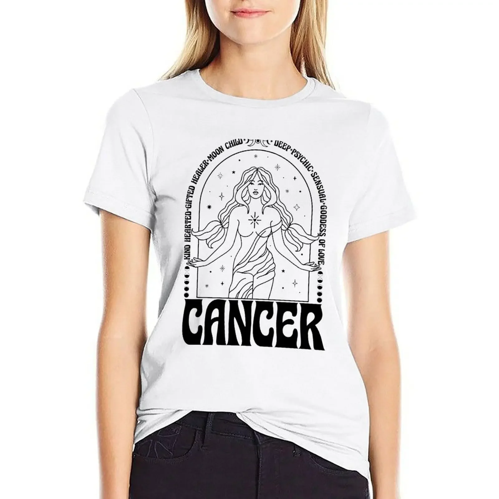 

Cancer Zodiac (Goddess of Love) T-shirt vintage clothes shirts graphic tees funny Woman clothes