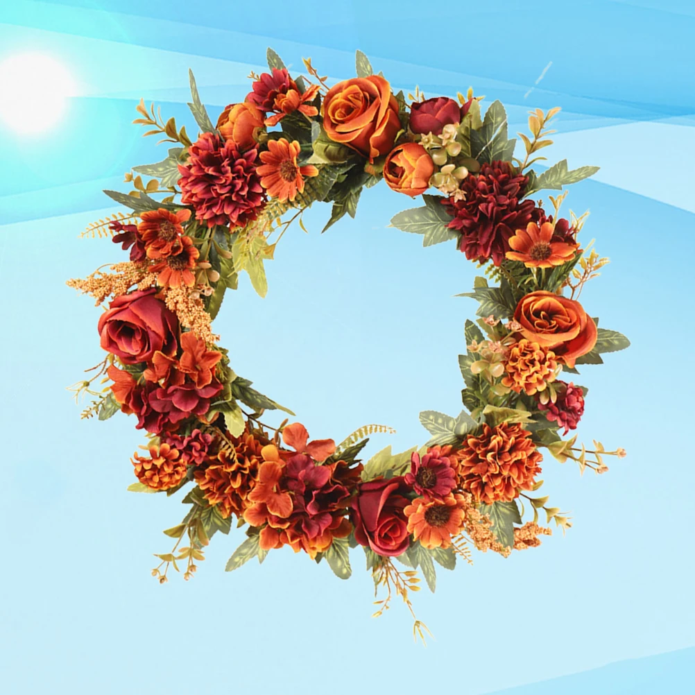 

Rose Wreath Decor Quality Easy Install Ceiling Door Tree Wall Fall Home Simulated Plants Festive Atmosphere Flower