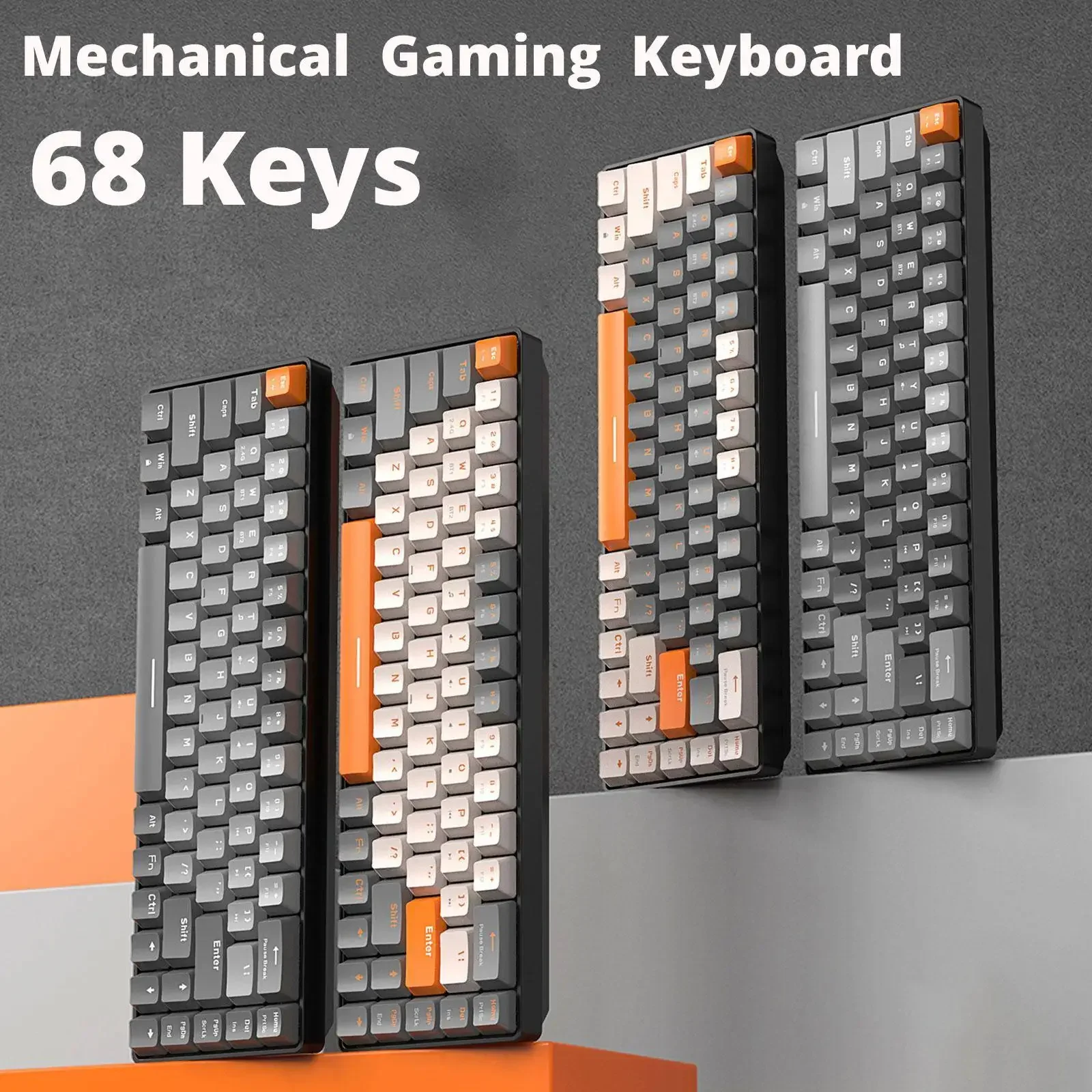 

K68 Wireless Mechanical Keyboard 2.4g Bluetooth 5.0 Gaming Keyboard For Computer Pc Laptop Hot Swap Usb Keypad Office Supply