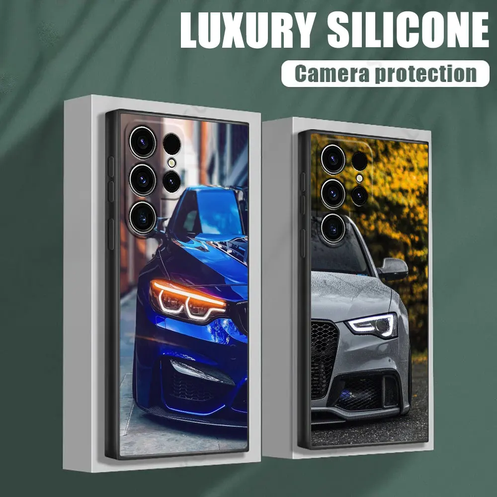 

Phone Case For Samsung Galaxy S24 Ultra Cases S23 S21 S20 FE S22 9 Plus Note 20 10 Silicone Cover Male Men Brand SUV Sports Car