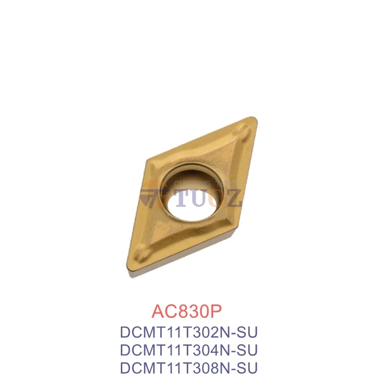 DCMT11T302N-SU DCMT11T304N-SU AC830P 100% Original Carbide Inserts DCMT 11T302 11T304 11T308 N SU CNC Turning Tools Lathe Cutter