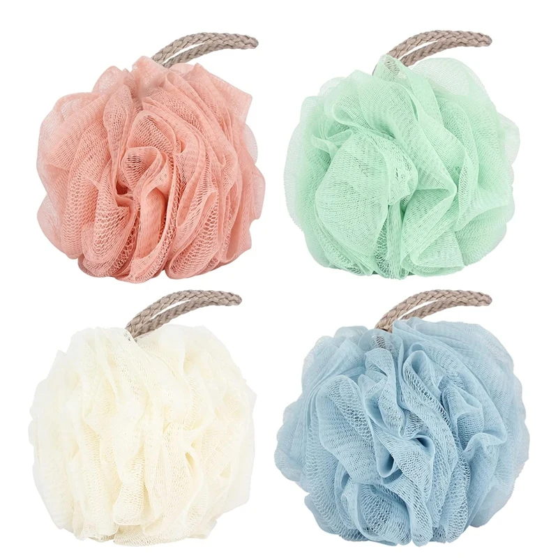 Bath Sponges Mesh Balls 4 Colors Plastic For Body Wash Back Scrubber Bathroom Men Women