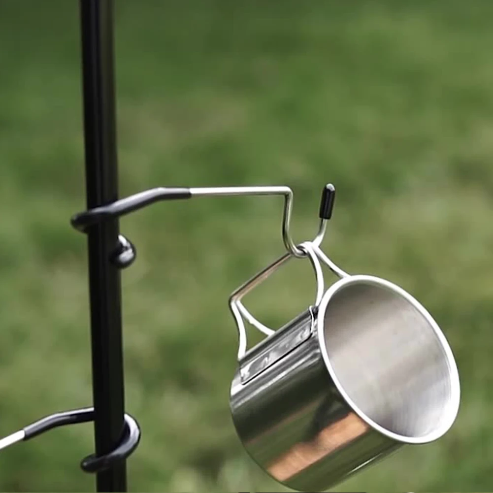 8 قطعة الفولاذ المقاوم للصدأ ضوء حامل حامل السنانير عدم الانزلاق الصيد الصيد فانوس شماعات التخييم عمود إضاءة هوك للتخييم التنزه