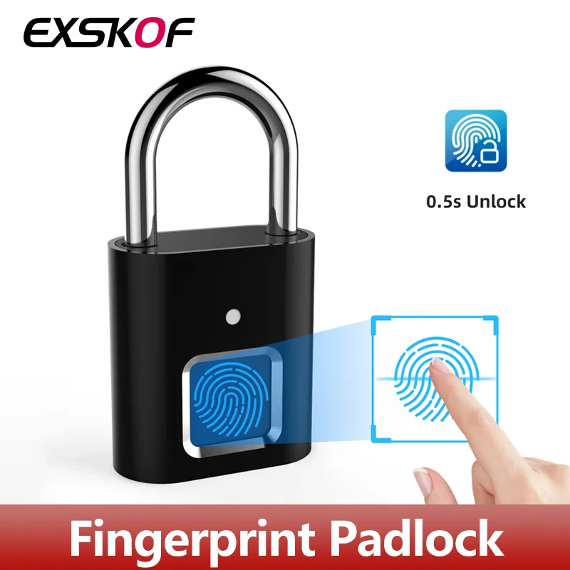 Fingerprint Lock Keyless Anti-Theft Smart Lock Fingerprint Padlock Aluminum Alloy Intelligent Safety Electronic DoorLock