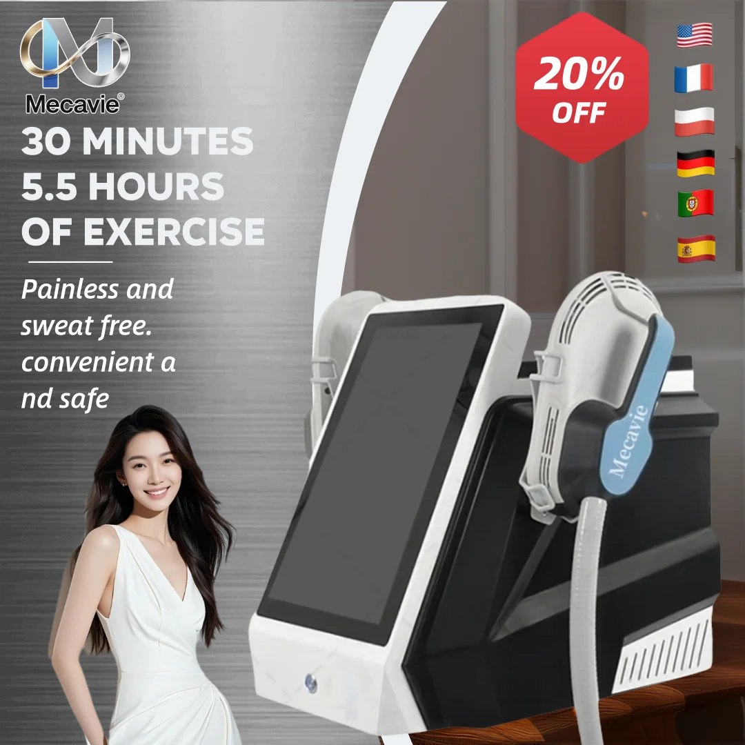 

2025 NEW High Power Body MECAVIE Machine 2 4 Handles Cushion 60% Fat Reduction 6500W Weight Loss UK/EU Plug Skin Tightening
