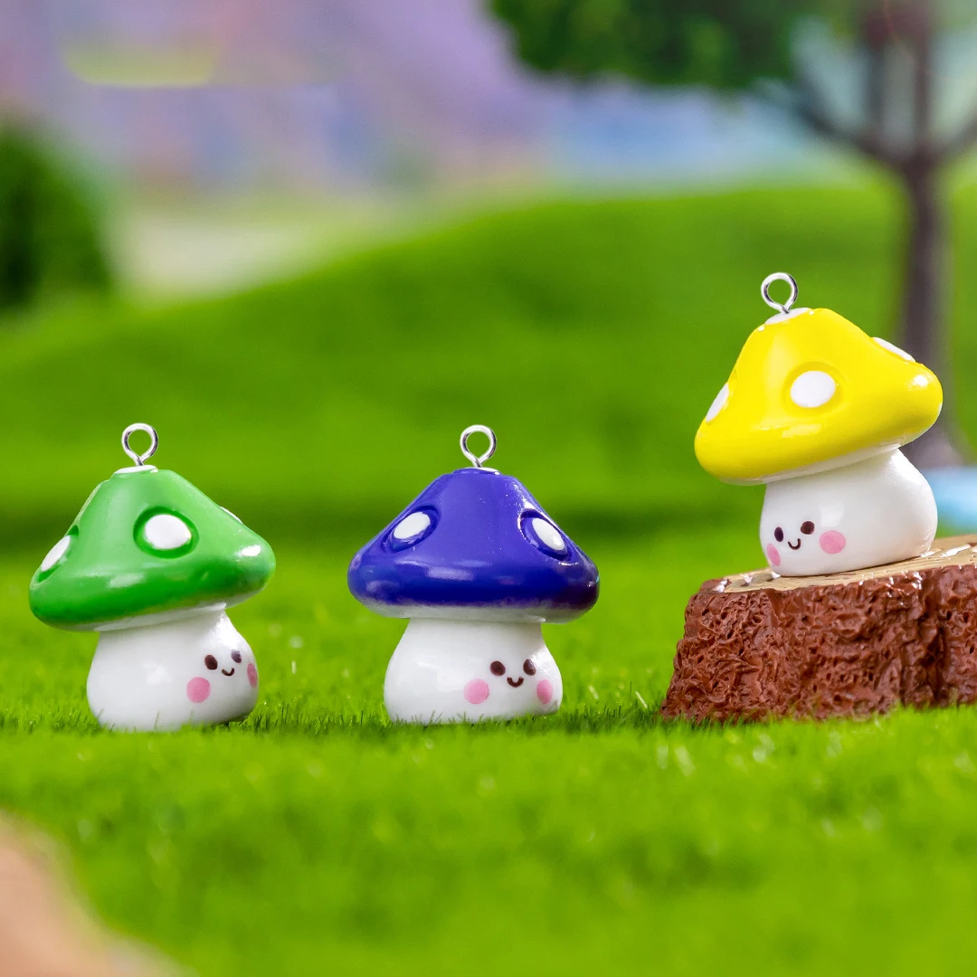 10pcs Kawaii Vegetable Mushroom Resin Charms Kawaii Cute Small Pendants Crafts Decor DIY Earring Jewelry Making C462