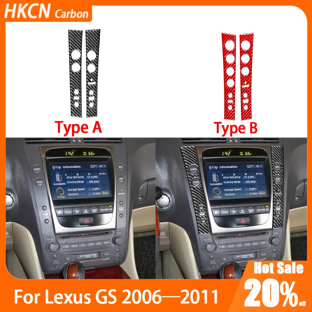 

Консоль из углеродного волокна, панель управления боковыми кнопками, автомобильные аксессуары, внутренняя крышка, наклейка, модифицированная для Lexus GS 2006-2011