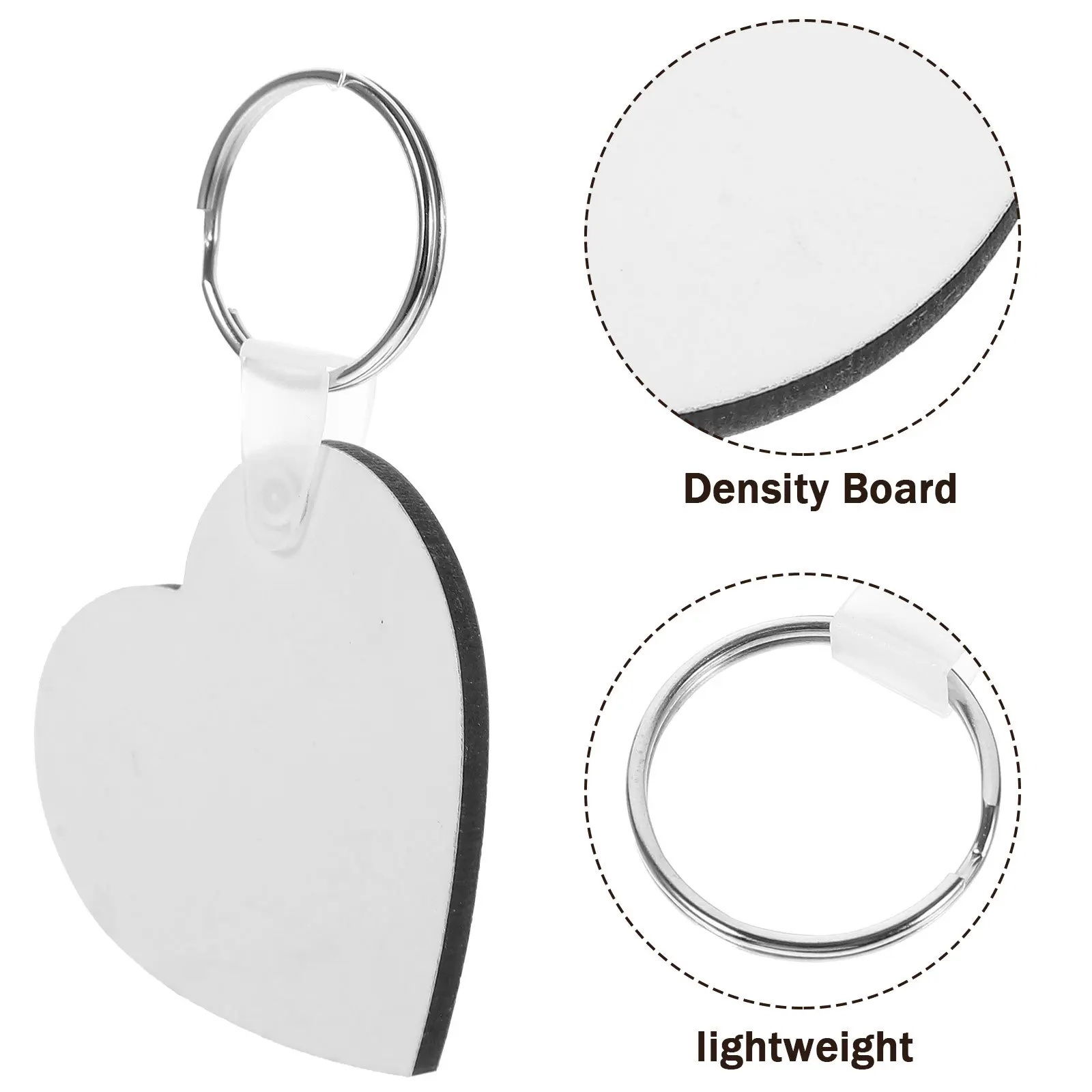 10 Uds. Llavero en forma de corazón en blanco sublimación Diy llavero artesanal colgante decorativo transferencia de calor para etiquetas de bolsa adorno