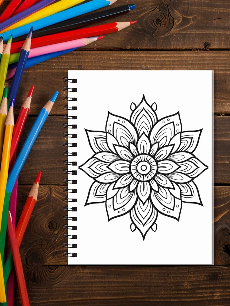 Kolorowanka Mandala dla dorosłych - 8,3x11,2 cala Kolorowanka antystresowa 22 strony ilustracji terapii artystycznej łagodzących niepokój — zdjęcie produktu 7