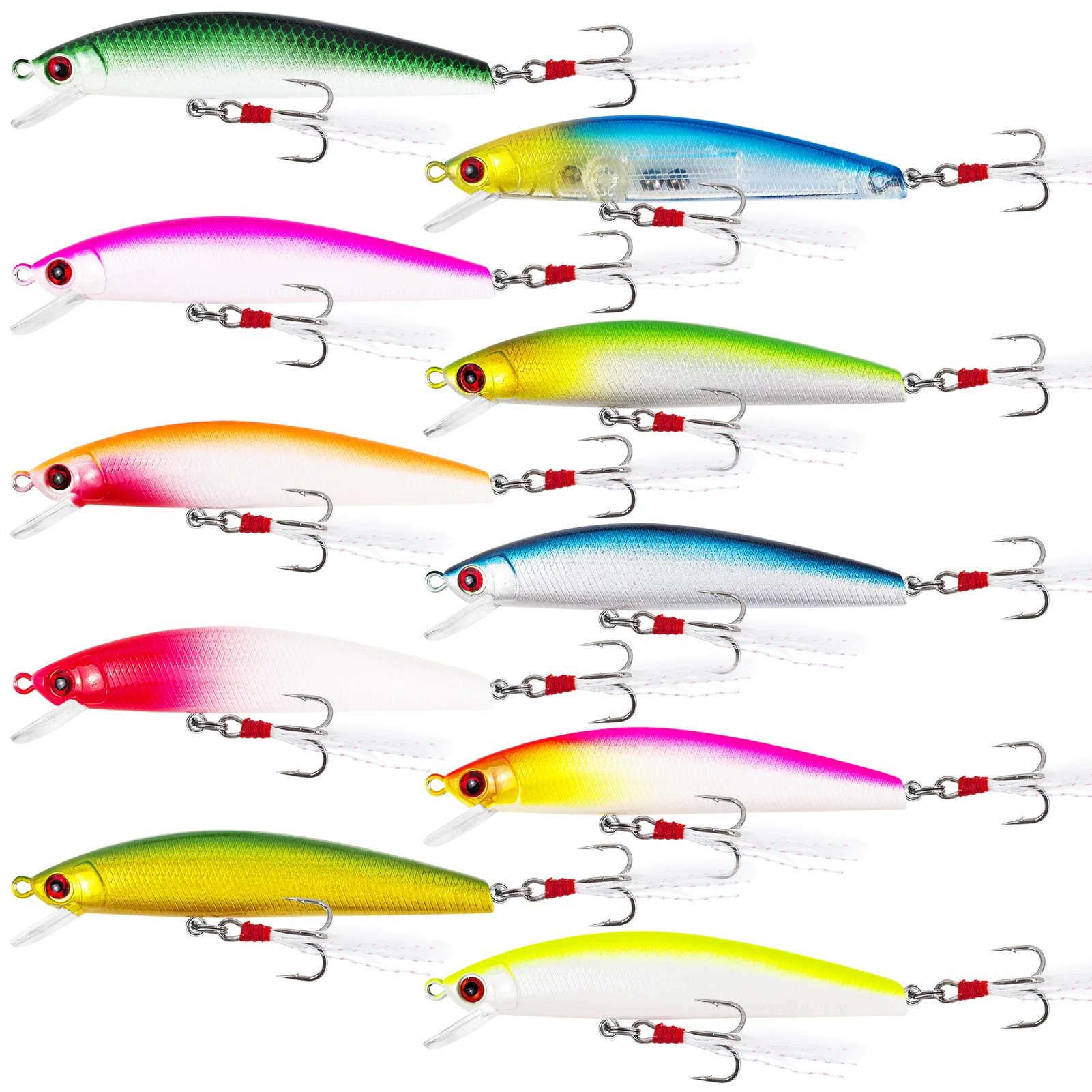 

БЕСПЛАТНАЯ рыболовная приманка FISHER, 10 шт./лот, 8,7 см/7,3 г, джеркбейт, гольян, искусственные воблеры, жесткие приманки, троллинговые приманки для щуки, форели