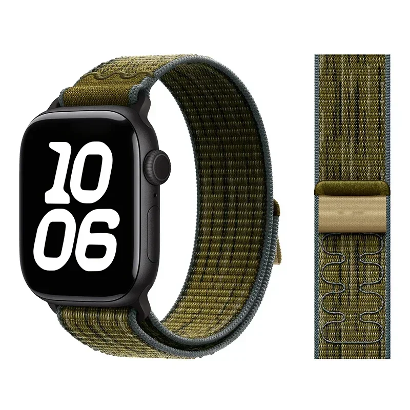 النايلون الرياضة حزام ل سوار ساعة يد آبل 49 مللي متر لنيكشش حلقة سوار iWatch S10 9 8 7 6 5 4 3 se2 الترا 2 46 مللي متر 45 مللي متر 44 مللي متر 41 مللي متر 42 مللي متر