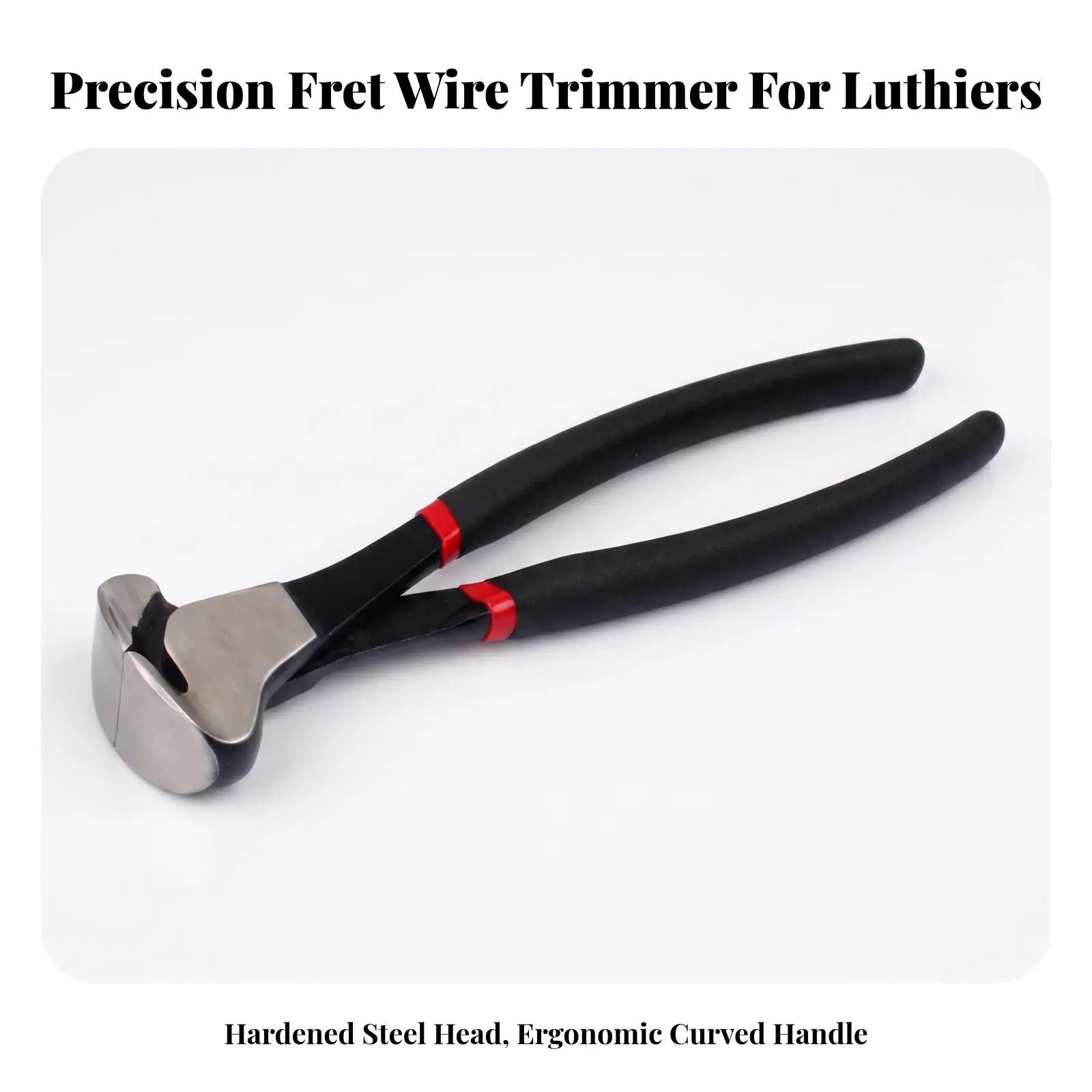 Compact String Cutting Pliers for Guitar Repair Tool Kit Metal Construction Red Ring Accent Silver Finish - view 3