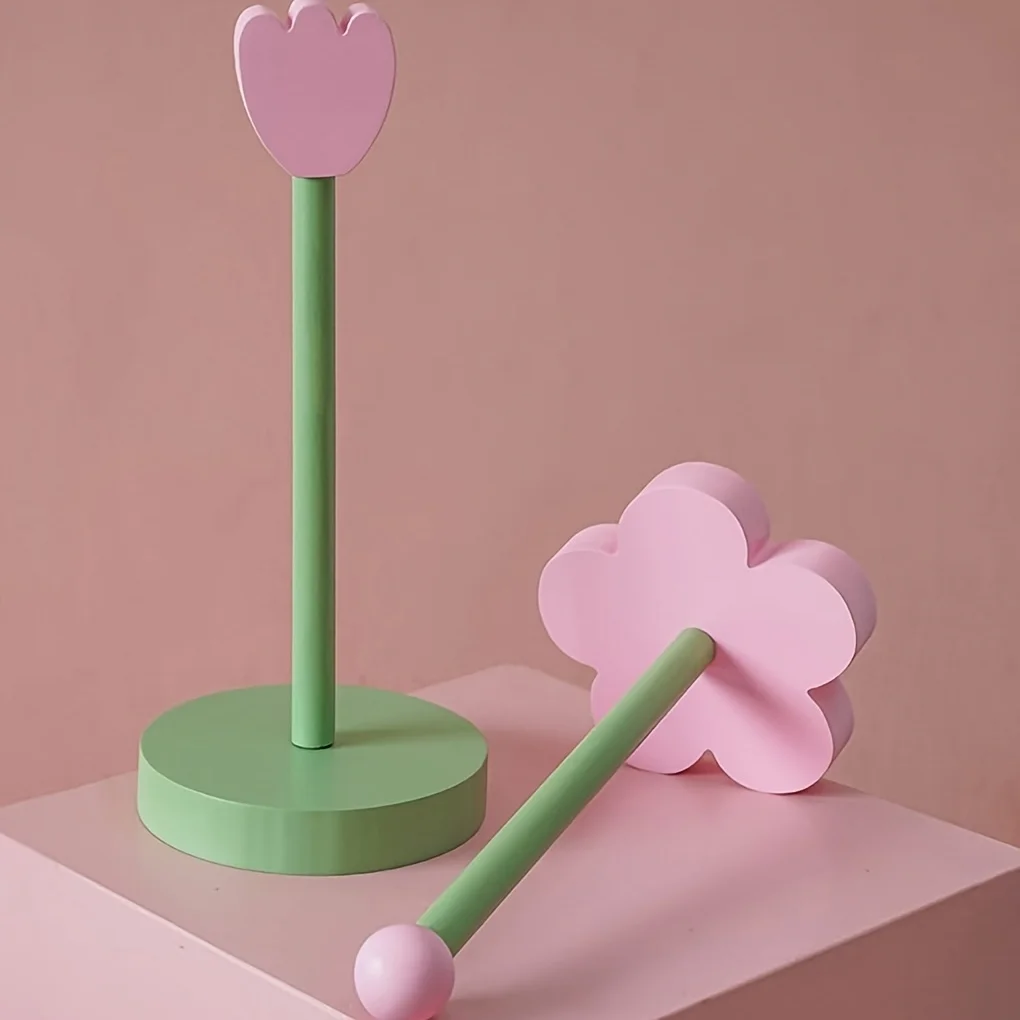 

Деревянный держатель для салфеток с цветочным узором, неперфорированный отдельный контейнер для рулонной бумаги, совместимый с верхним креплением, подходит для