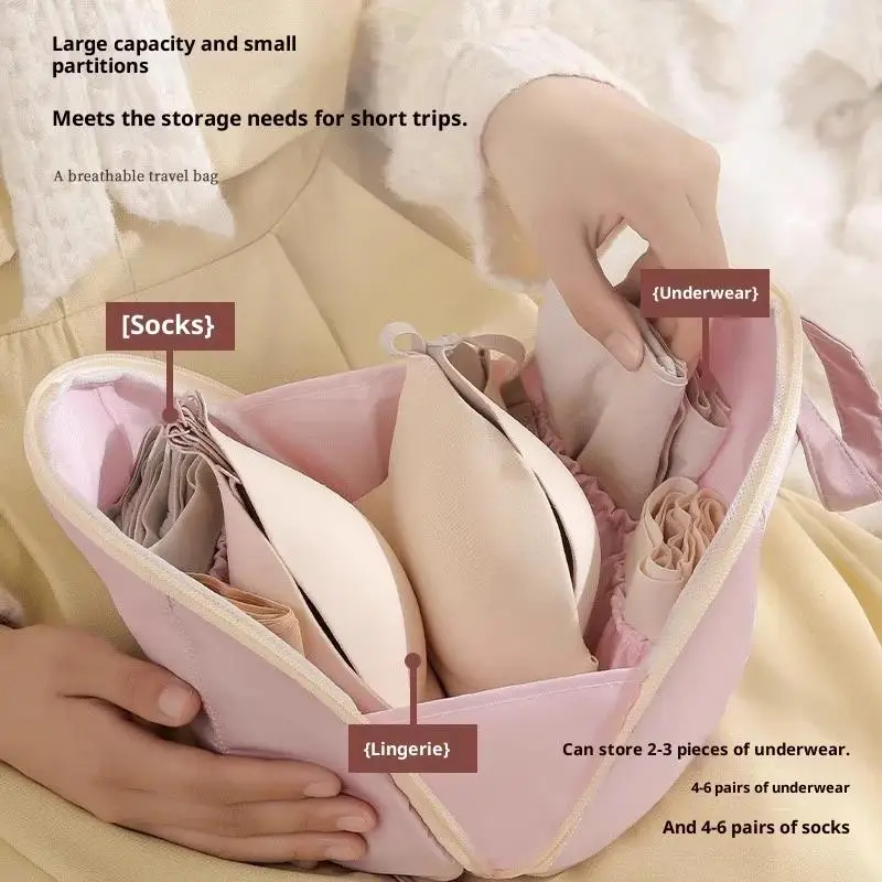 Travel Underwear Storage Bag, Made of Polyester Fiber, with a Handheld Design, Can Store Bras, Socks, and Underwear
