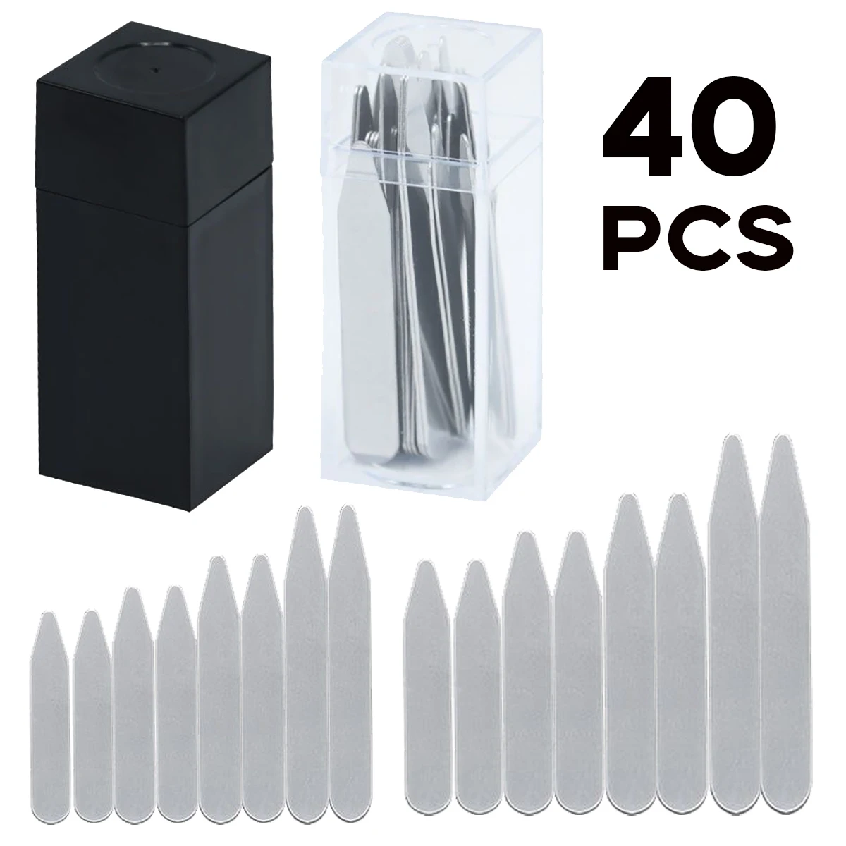 40 шт., мужская классическая рубашка с воротником из нержавеющей стали, 2,2 дюйма, 2,5 дюйма, 2,7 дюйма, 3 дюйма