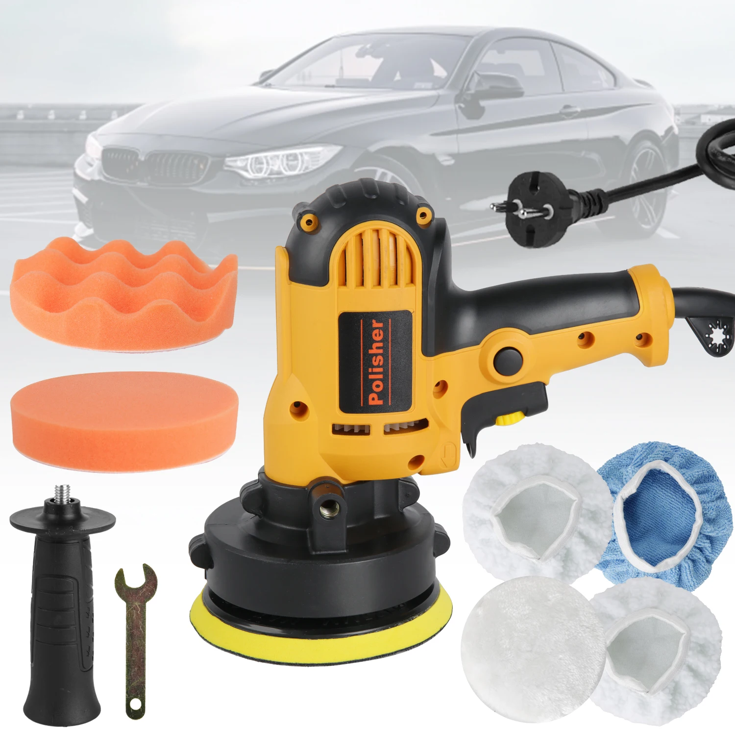 Pulidora Eléctrica para Autos, Máquina de Pulir con Velocidad Ajustable, Herramientas para Lijar y Encerar, Accesorios para Autos, Herramientas Eléctricas, Pulidora Automotriz