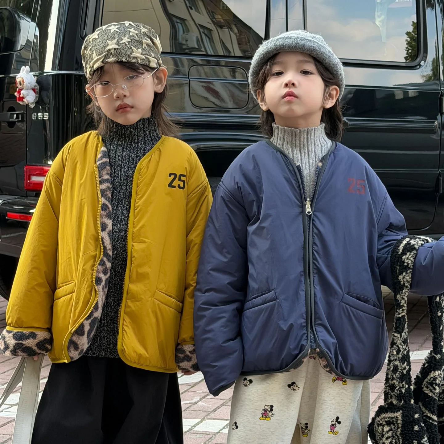 

Children's Clothing Boys' Cotton Jacket 2025 Winter New Korean Version Back Printed Cotton Jacket for Children's Warmth Trend