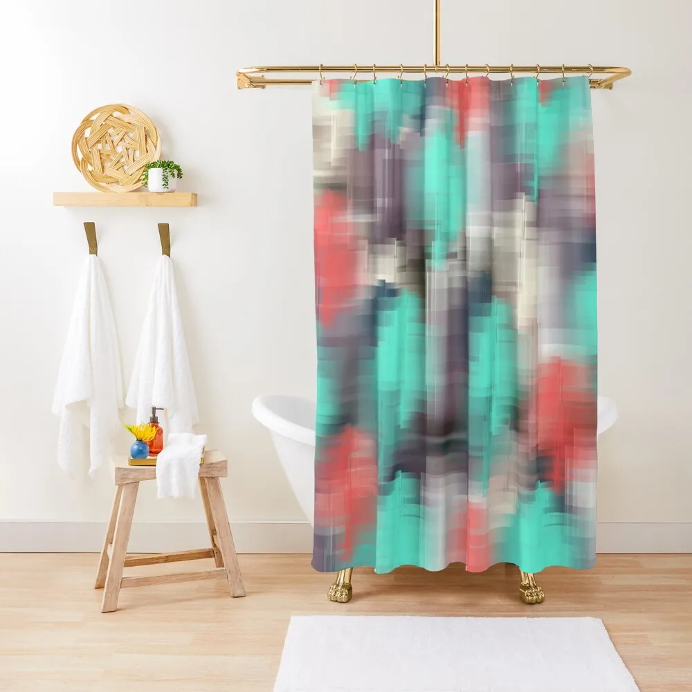 ABSTRACT PATTERN Shower Curtain Bathroom Fabric Shower Set Curtain