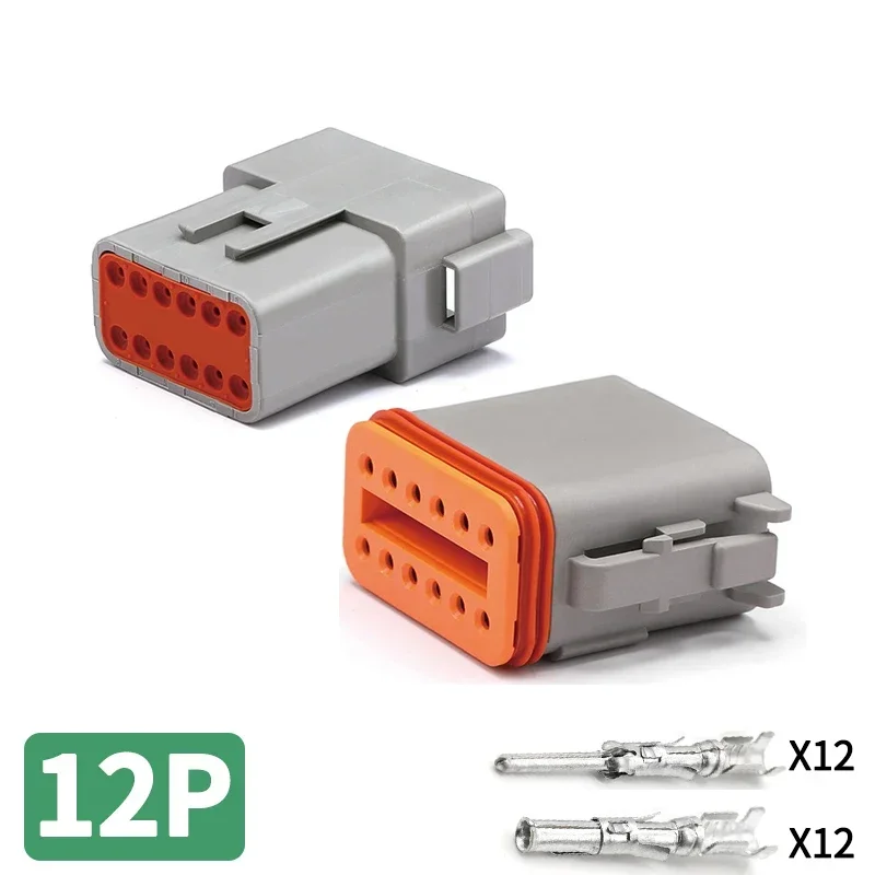 5/10/100 Sets Deutsch Type Connector Male Female Waterproof DT Connectors 12-Pin ,Sealable,12 Position,Dt04-12p Dt06-12s