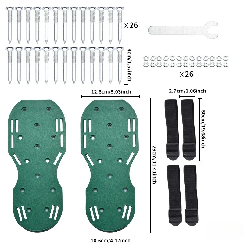 Adjustable Spiked Lawn Aerator Shoes, Heavy Duty Manual Ground Aerating Sandals, Portable Yard Garden Lawn Aeration Maintenance