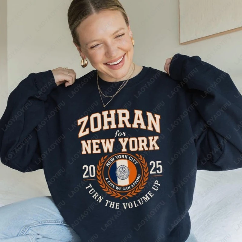 بدوره حجم يصل بلوفرات Crewneck Zohran Mamdani البلوز مايور Mamdani NYC 2026 احتجاج هوديس موضة للجنسين رياضية #2
