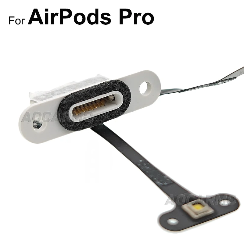 Aocarmo For Airpods Pro 1 2 Pro2 Earphone Charger Dock Charging Port Connector Flex Cable Replacement Parts