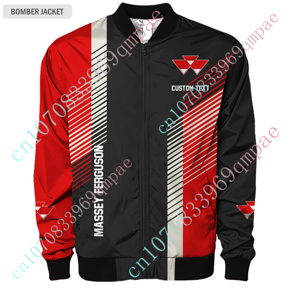 Massey Ferguson Thick Coats Techwear Baseball Uniform Jackets For Men's Clothing 3D Parkas Windbreaker Bomber Jacket Custom Logo