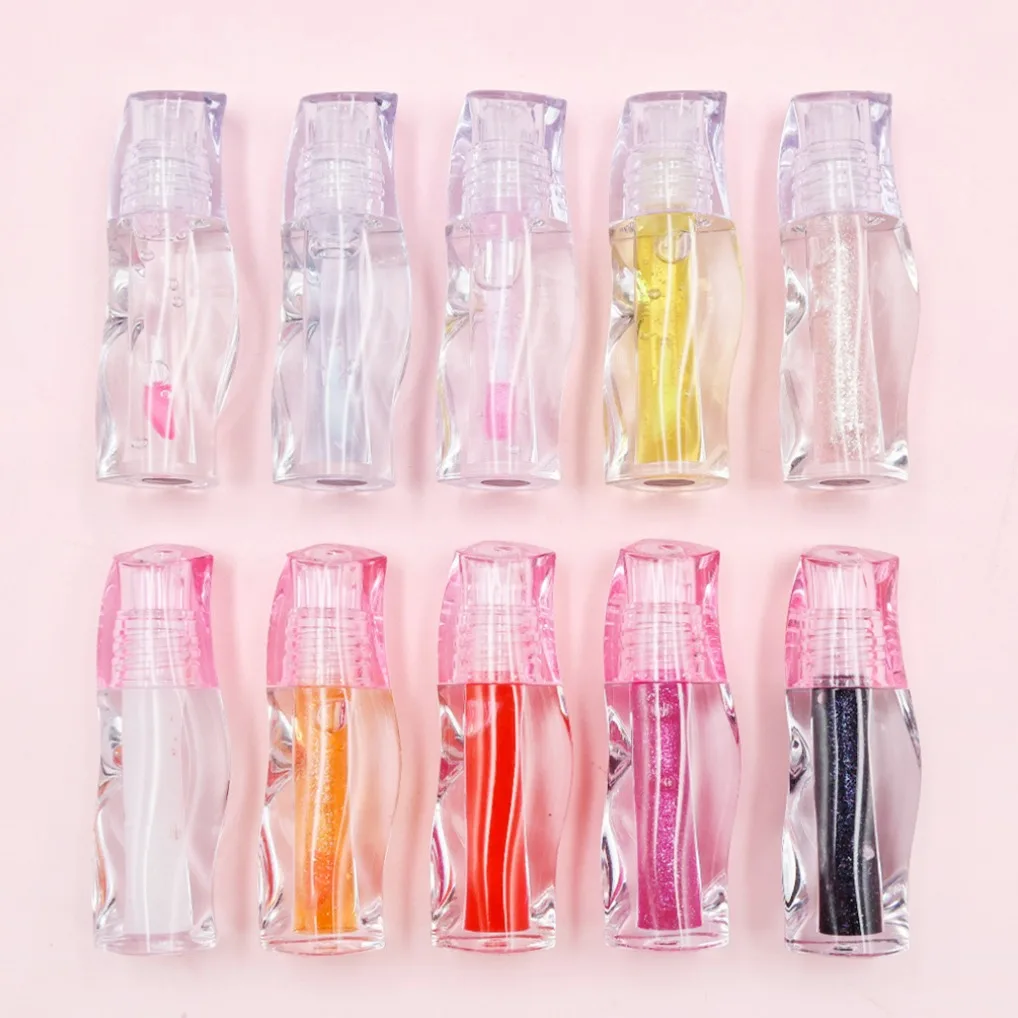 Aceite labial transparente brillante hidratante, etiqueta privada, labios regordetes sexys, líquido labial teñido de fresa, resistente al agua, brillo de labios hidratante personalizado
