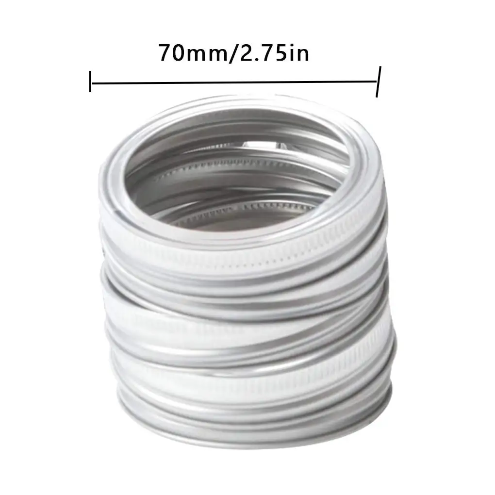 12Pcs Split-Type Wide Mouth Jars Lids Storage Caps Silicone Rings Replacement Sealing Cover, 70mm, Jar Rings