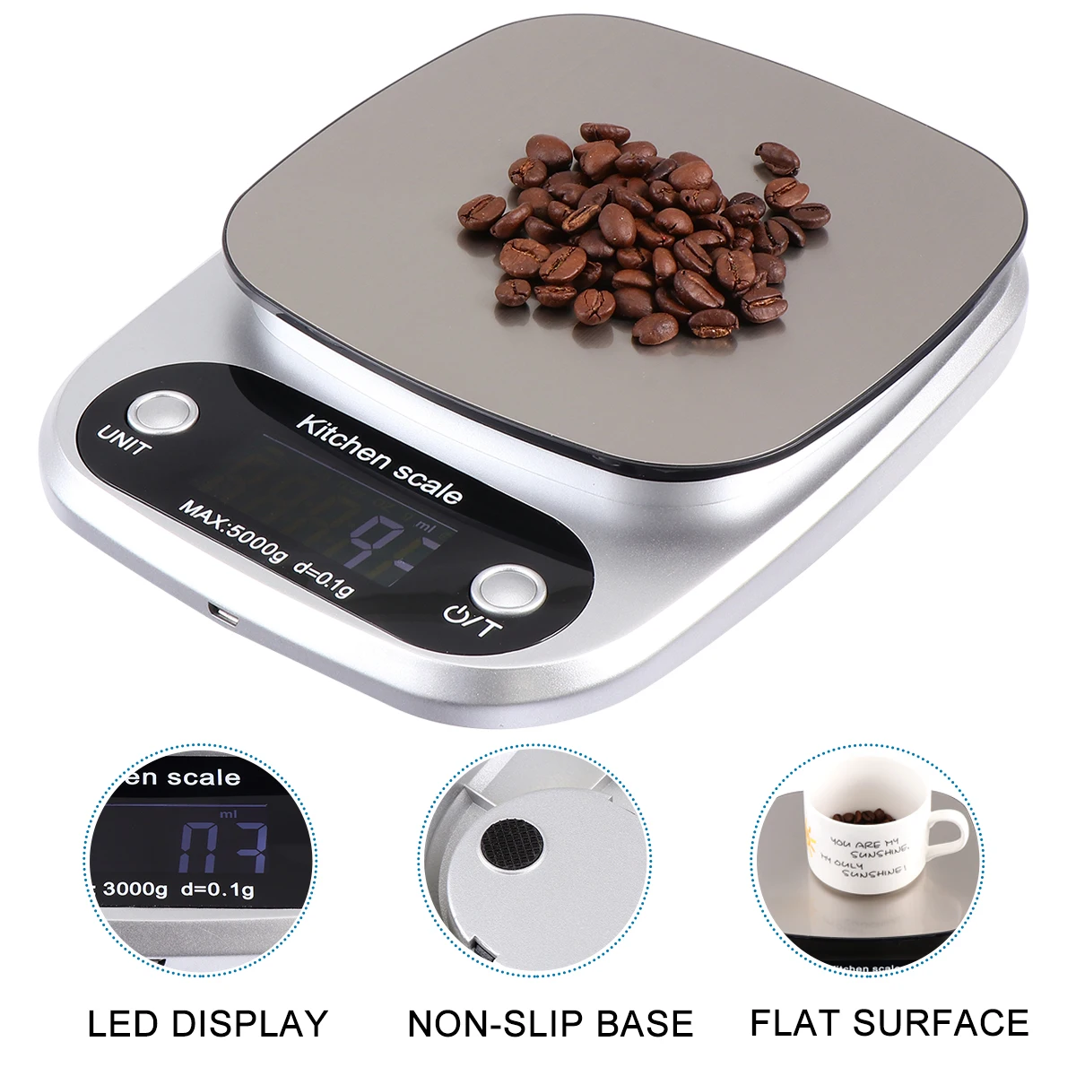 

Digital Kitchen Scale Food Scales Weight Gram Rechargeable Mini Travel Portable Pocket Jewelry Cooking Baking Postal Home Use