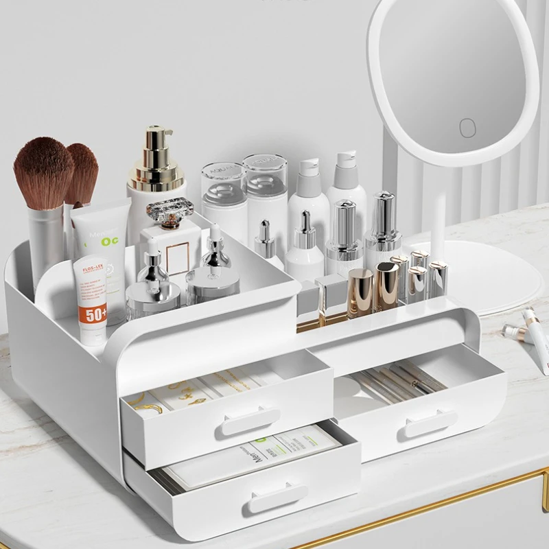 Large Capacity Drawer-type Cosmetics Organizer Rack Makeup Storage Box Dressing Table Powder Lipstick Dust-proof Storage Boxes