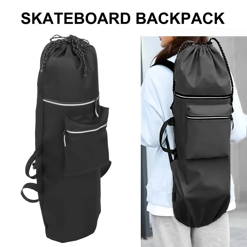 Tas Skateboard untuk pria, tas ransel Skateboard tahan air dengan tali bahu yang dapat disesuaikan casing Skateboard portabel