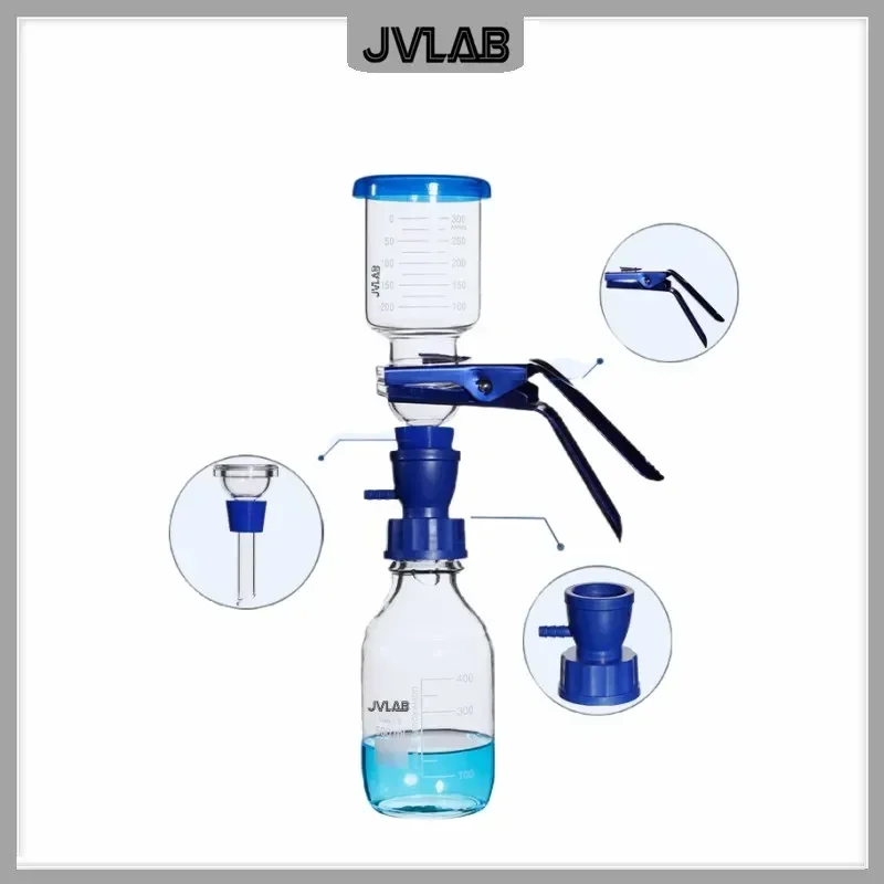 Solvent Filtration Apparatus Set 500mL Glass Sand Core Vacuum Filter Unit Device Filter Cup 300mL GL45 Screw Receive Bottle 0.5L