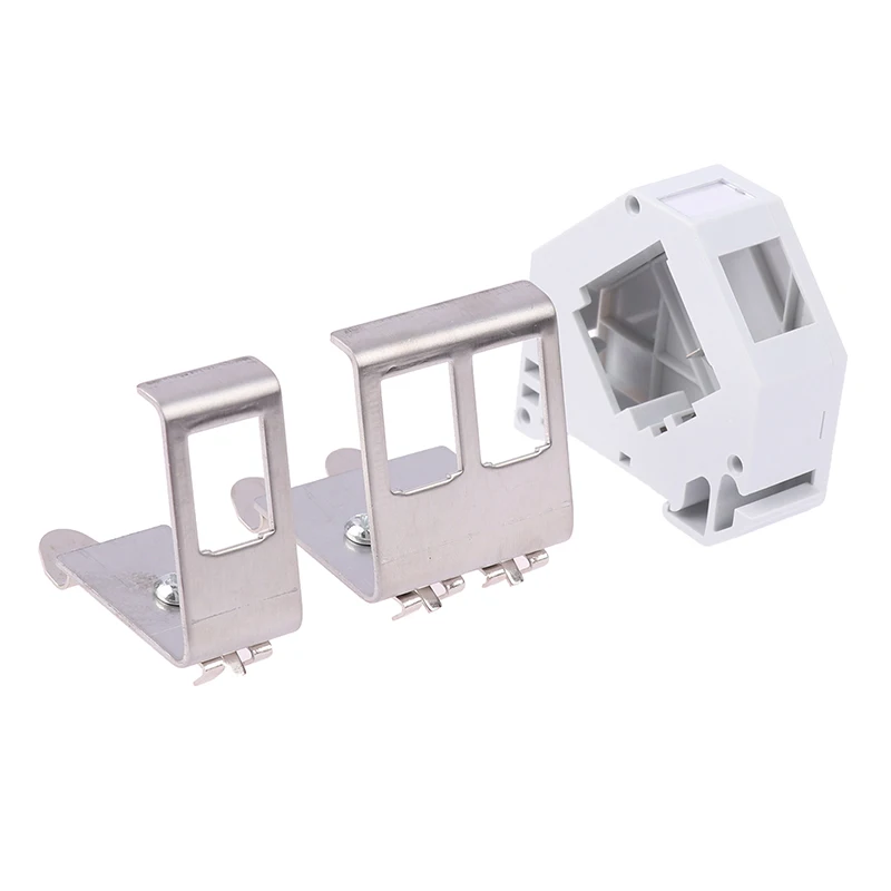 New 1 Port 2 Ports DIN Rail Keystone Adapter For 35mm DIN-Rail Electrical Distribution Box Metal Mounting Keystone Jack Holder