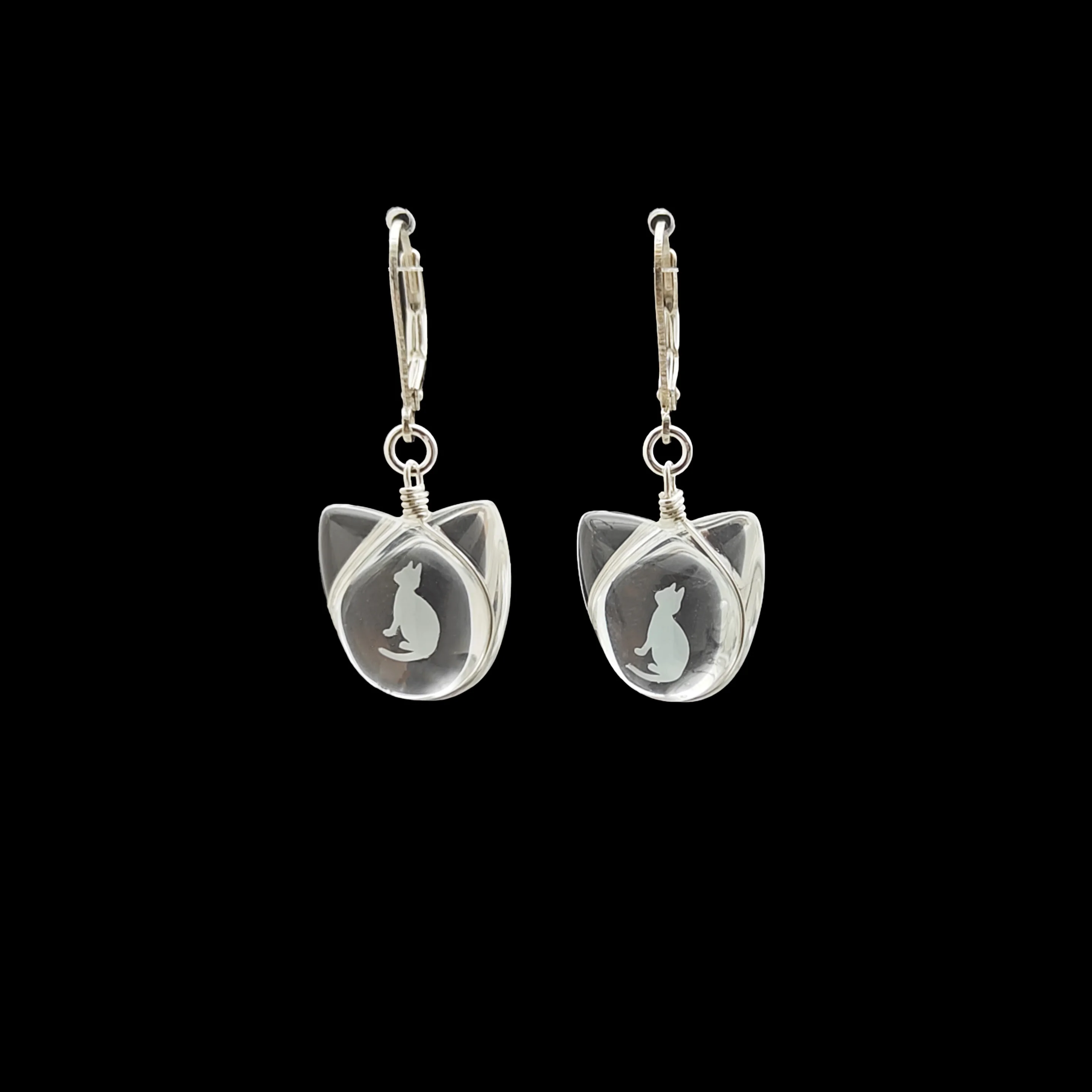 Cat Cute Pussy Animal Sterling 925 Silver Needle French Dangle Drop Earrings For Women Boho Fashion Jewelry Bohemian Handmade
