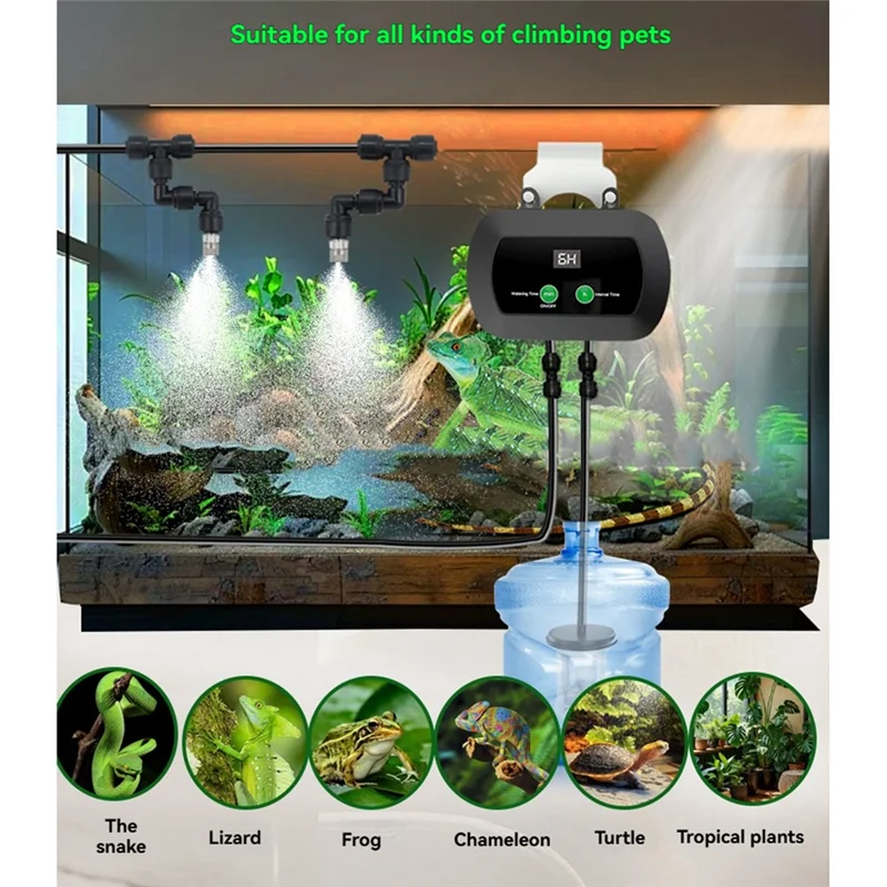 

M12K-Reptile Tank Automatic Fogger Smart Reptile Misting System With Temp Hygrometer Sensor For Amphibians And Reptiles
