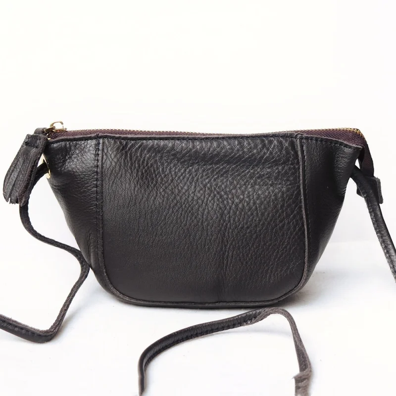 

Women Zipper Small Crossbody Bag Female Vintage Coin Phone Purses Natural Genuine Leather Shoulder Messenger Bag Casual Travel