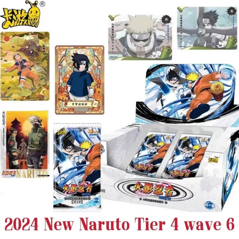 2024 KAYOU Naruto New Box T4W6 TCG Ninja Era Booster Box Uzumaki Sasuke Ninja Game Collection Rare Cards Box Anime Toy Gift