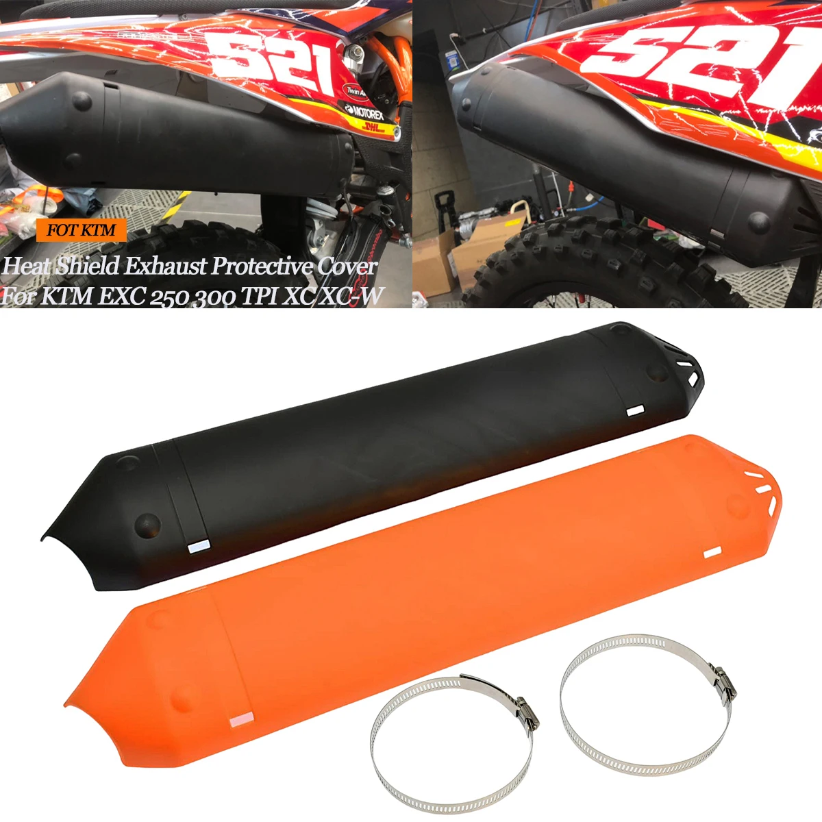 

Motocross Exhaust Heat Shield Muffler Protector Cover For KTM XC XCW EXC 250 300 For Husqvarna TE250 TE300 2020-2023 Motorcycle