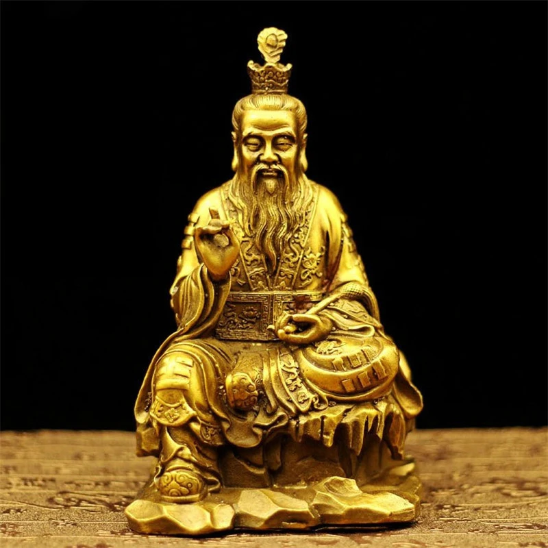 Brass of Supreme Elder Dao De Tian Zun in various sizes, with a Buddha dust gourd ornament, bronze statues of the Th