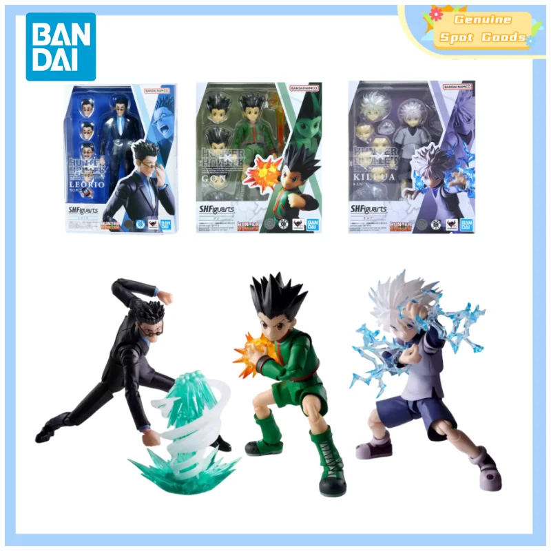 

Genuine Bandai HUNTER×HUNTER SHF GON Killua Leorio Anime Action Figures Model Figure Collectible Gift for Toys Hobbies Children