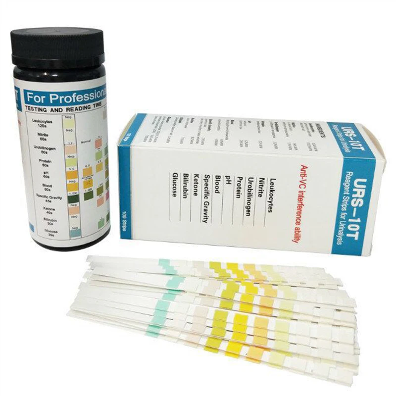 100 Strips URS-10T Urinalysis Reagent Strips 10 Parameters Urine Test Strip