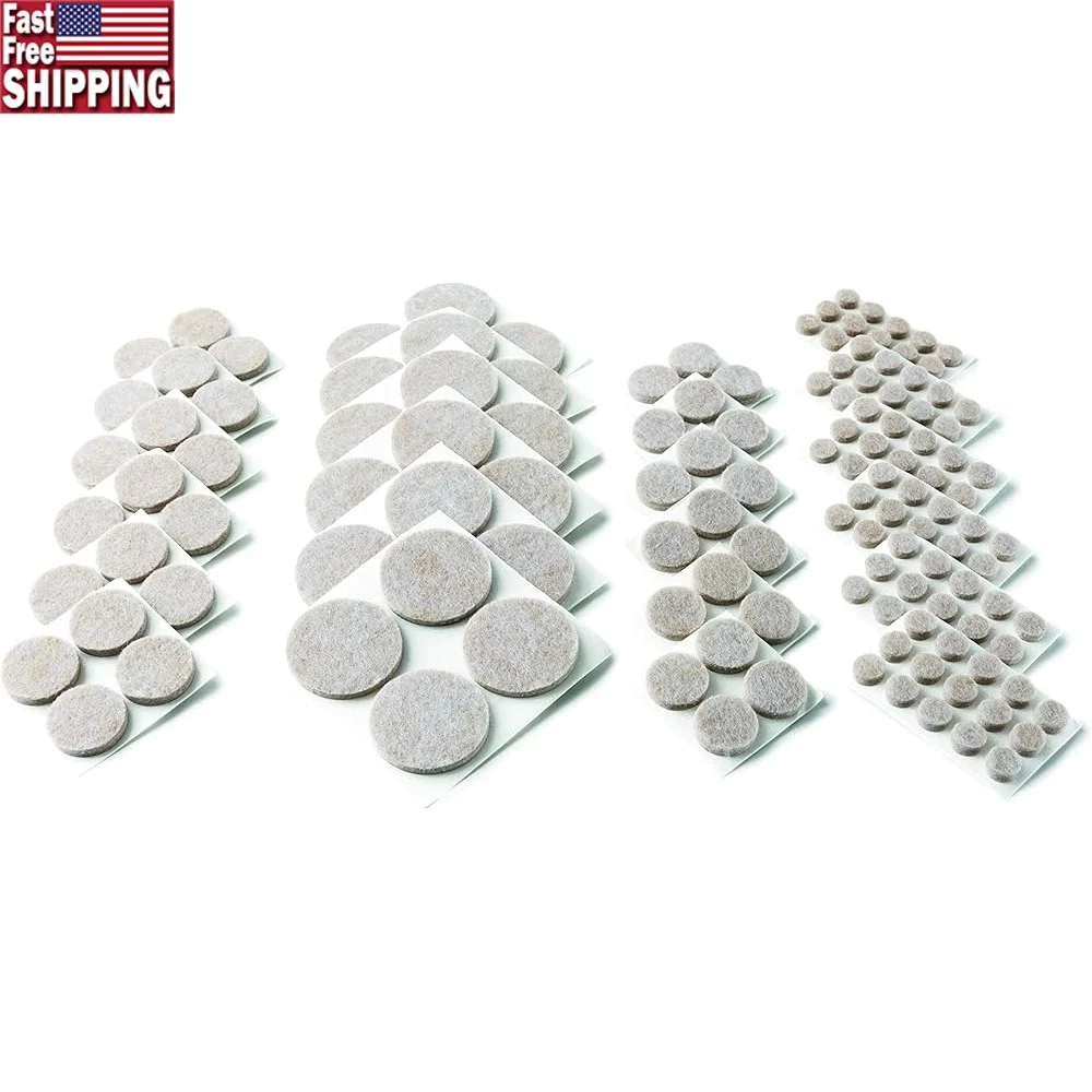 

Felt Furniture Pads Protect Hardwood Floors Round Self-Stick Assorted Sizes Value Pack 162 Pads Easy Apply Nicks Dents Scratches